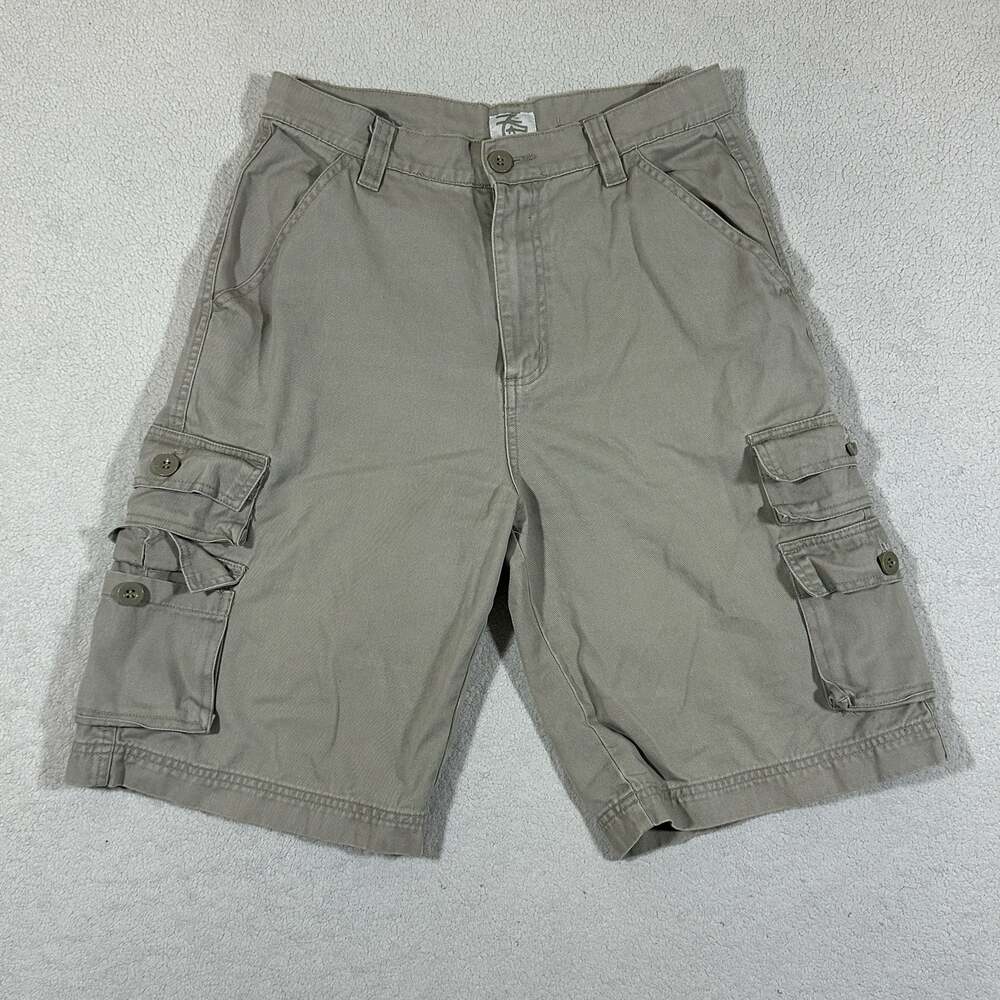 Seven Souls Cargo Shorts Size 18 Khaki Tan Cotton Utility Y2K